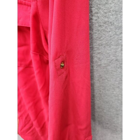 Michael Michael Kors Womens Pink Zip-Up Jacket Gold Accents Multiple Pockets Siz - Picture 6 of 10